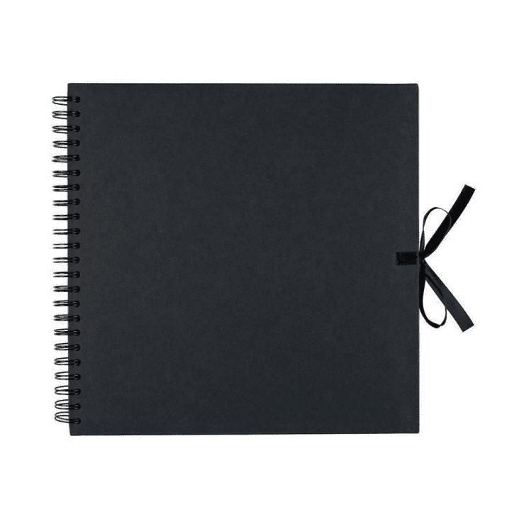 Carnet scrapbooking 20 x 20 cm - Noir - 40 feuilles - Carnet à