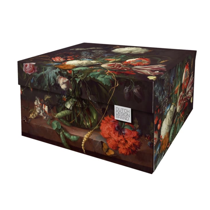Boite de rangement floral garden 39,5x32x21cm carton rose FLORAL