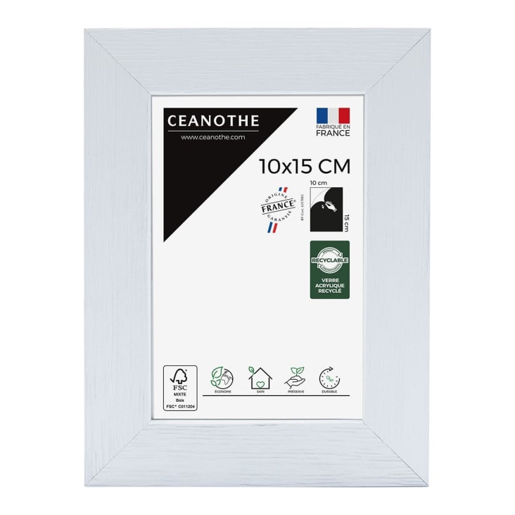 Magnifique cadre photo exclusif blanc en bois 20x15 cm