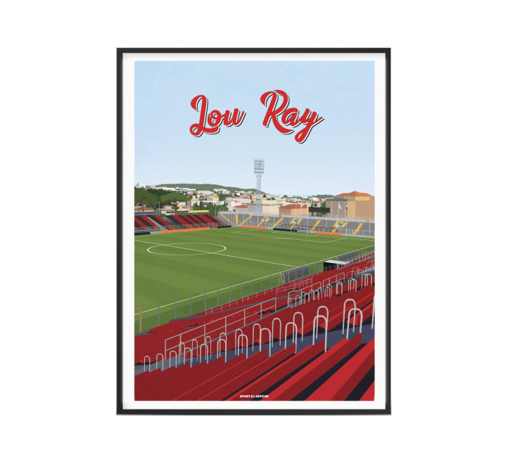 Affiche Stade Foot - Stade du Ray Nice - 30 x 40 cm