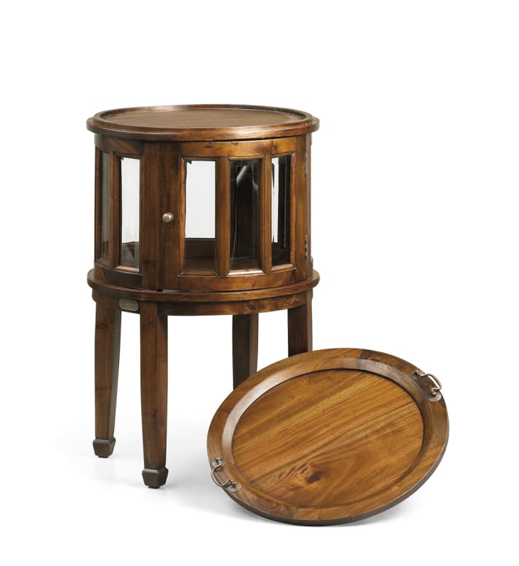 Tavolino porta liquori in legno marrone D 50 cm FLAMINGO