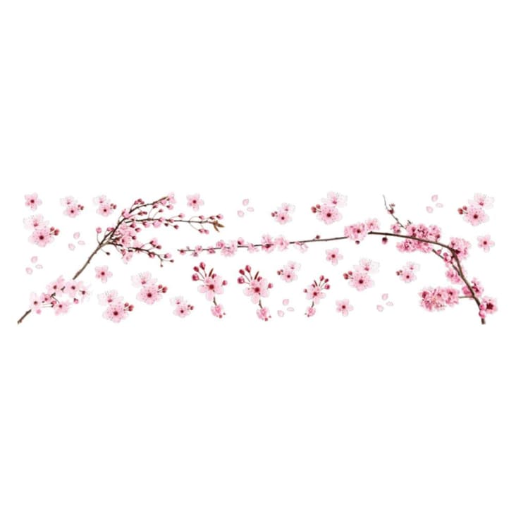 wondever Stickers Muraux Fleurs de Cerisier Rose Autocollants