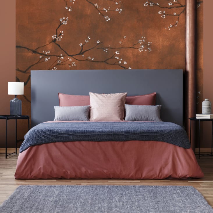 Papier peint panoramique intissé cerisiers Japonais cuivre 300x280cm