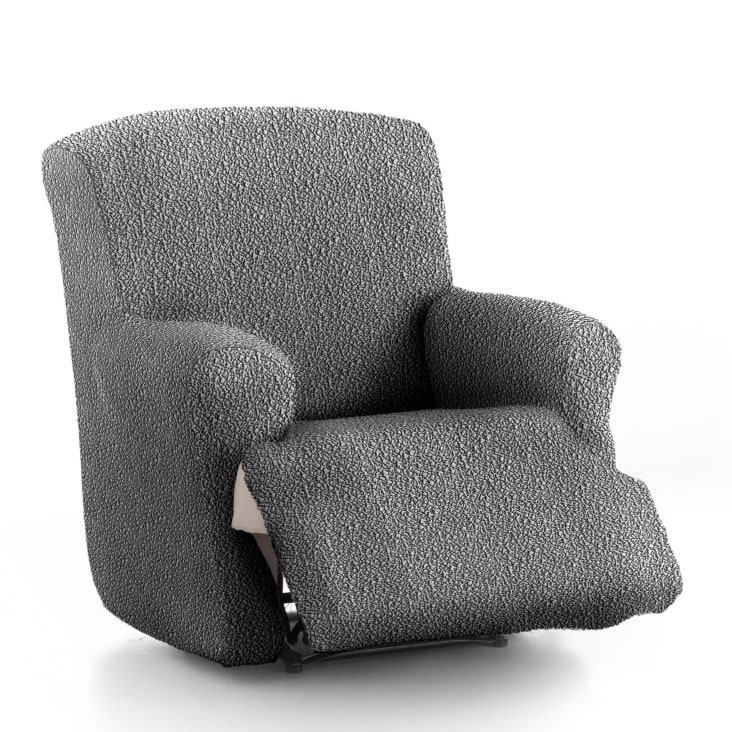 Housse de fauteuil relax XL extensible gris foncé 60 - 110 cm