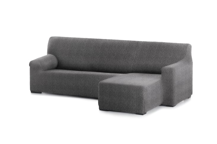 Copridivano per divano ad angolo destro grigio scuro 250 - 360 cm