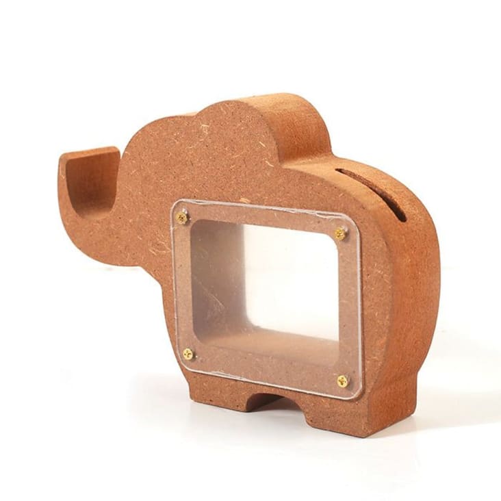 Cassetta Salvadanaio Divisoria Monete - 24x12x5 Cm Trasparente Fucsia