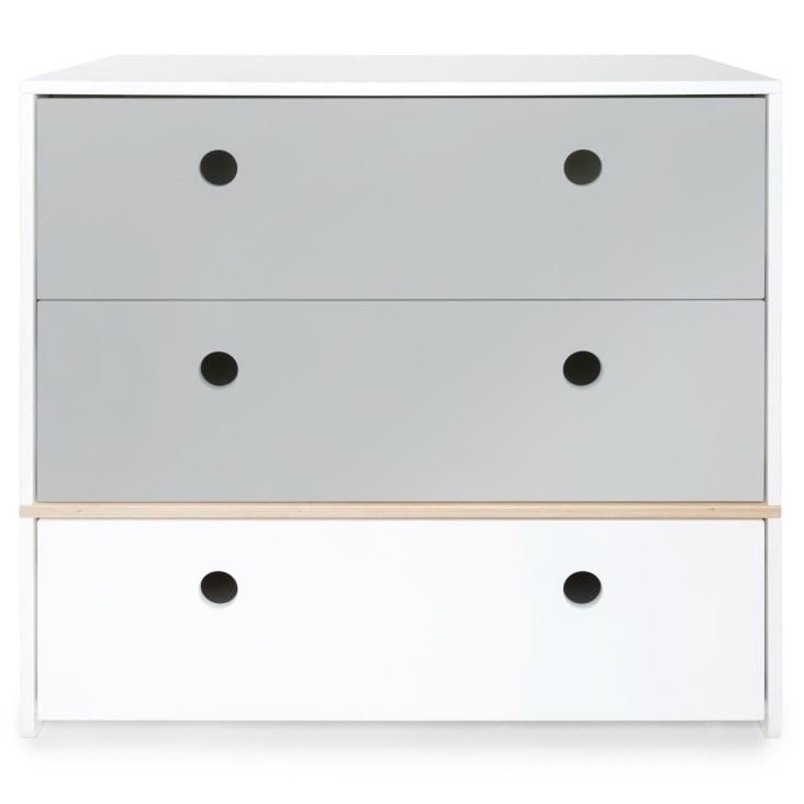 Commode gris perle-gris perle-blanc