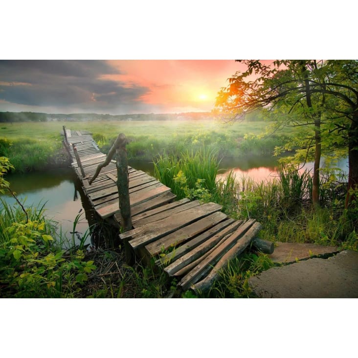 Tableau Sur Verre Synthétique Vue D'etretat 65x145 Cm Couleur Bleu