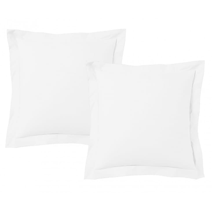 Lot De 2 Taies D'Oreiller 63x63 Cm 100% Coton TODAY - Volant 5 Cm, Certifié Oeko-Tex