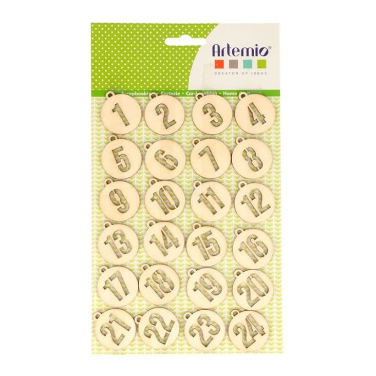 Lot De 48 Chiffres En Bois Pour Calendrier De L'Avent YIEUR - 2 Sets Avec Ficelle, Décoration Noël Compte à Rebours