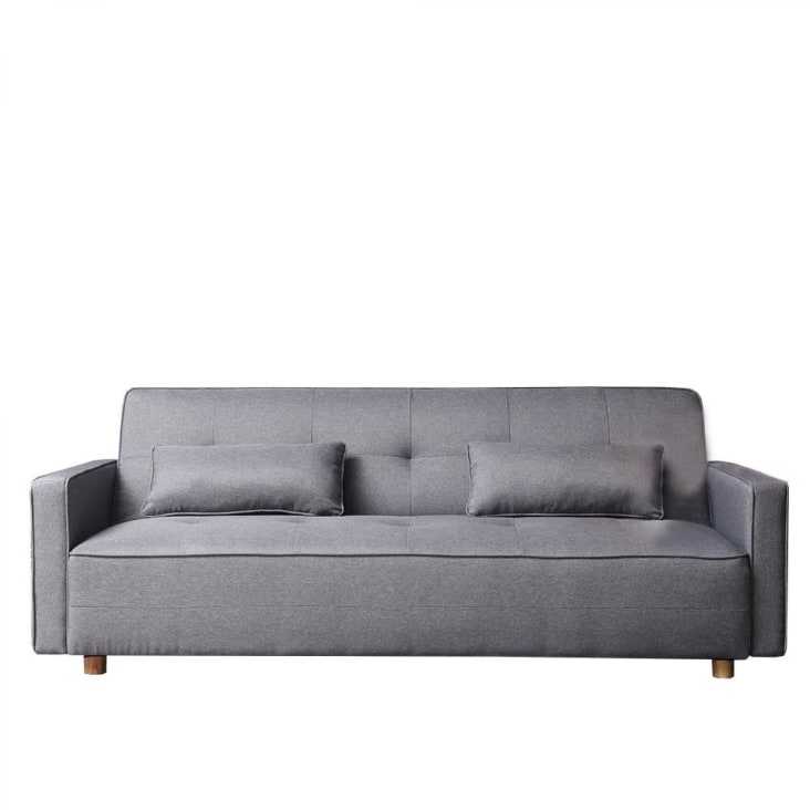 Canapé Convertible 3 Places Maison Du Monde - Style Scandinave Gris Tissu