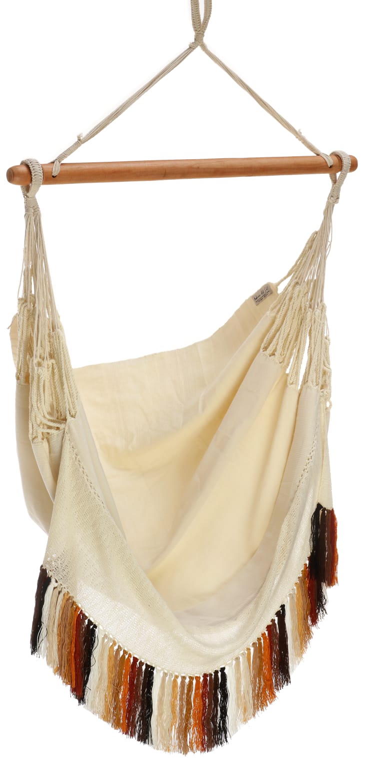 Silla Hamaca deluxe de Colombia beige algodón y acrílico Maisons du Monde