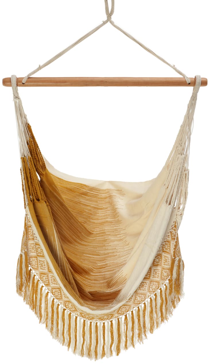 Silla Hamaca deluxe de Colombia beige y ocre algodón y acrílico