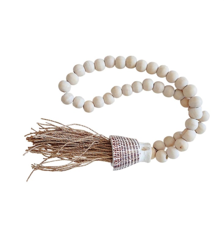 Guirlande en bois perles et pinces multicolores 1,3 m - Vegaooparty