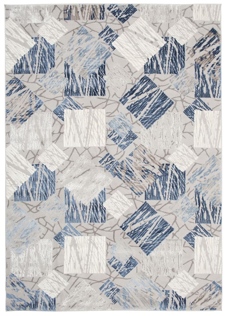 Tappeto tappeti moderni design tappeto giochi bambini Blu grigio disegno  geometrico astratto doodle linea gialla decorazione tappeto insonorizzante