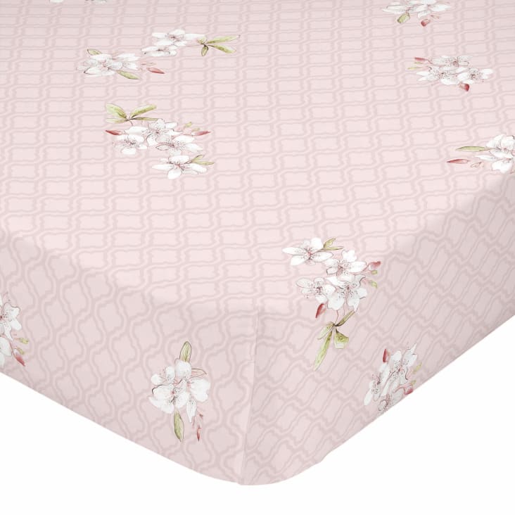 Sábana bajera 100% algodón rosa 160x200 [cama 150/160] CHINOISERIE