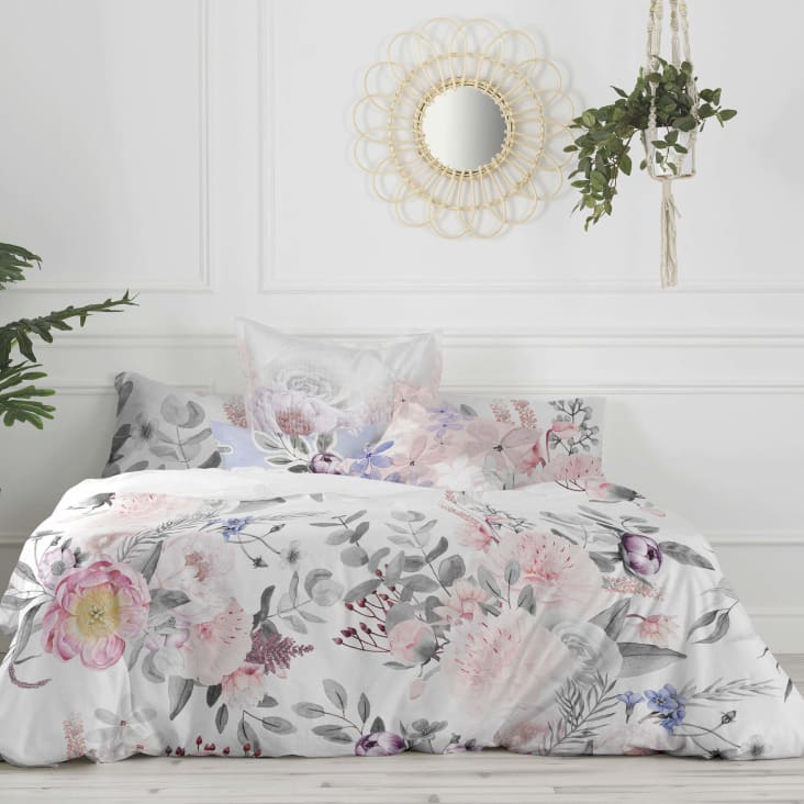 Funda nordica 100 algodon multicolor 240x220 cm cama 150 160 Delicate bouquet Maisons du Monde