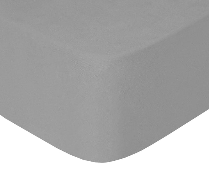 Sábana de punto 100% algodón gris para cama de 90 cm con almohada VAPORGREY
