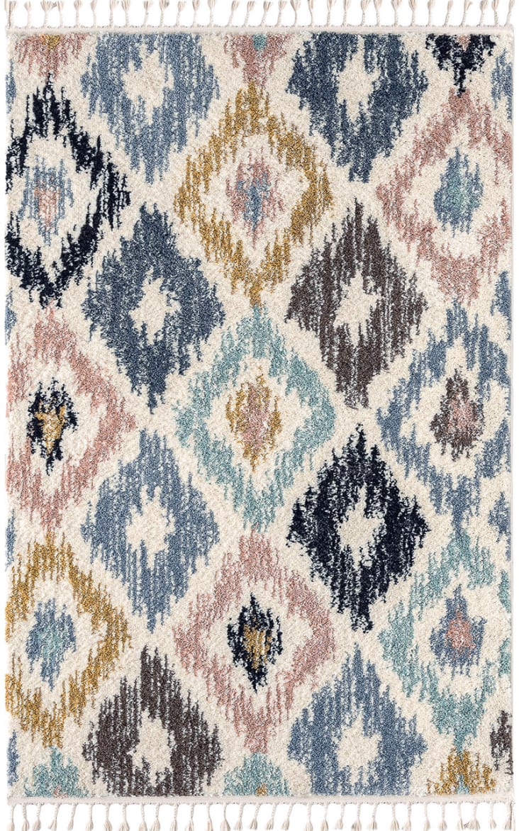 Petit tapis berbère losange 100% coton