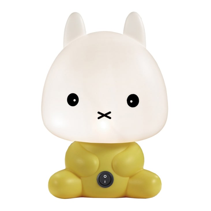 Lampe à poser pour enfant en forme de lapin jaune et blanc