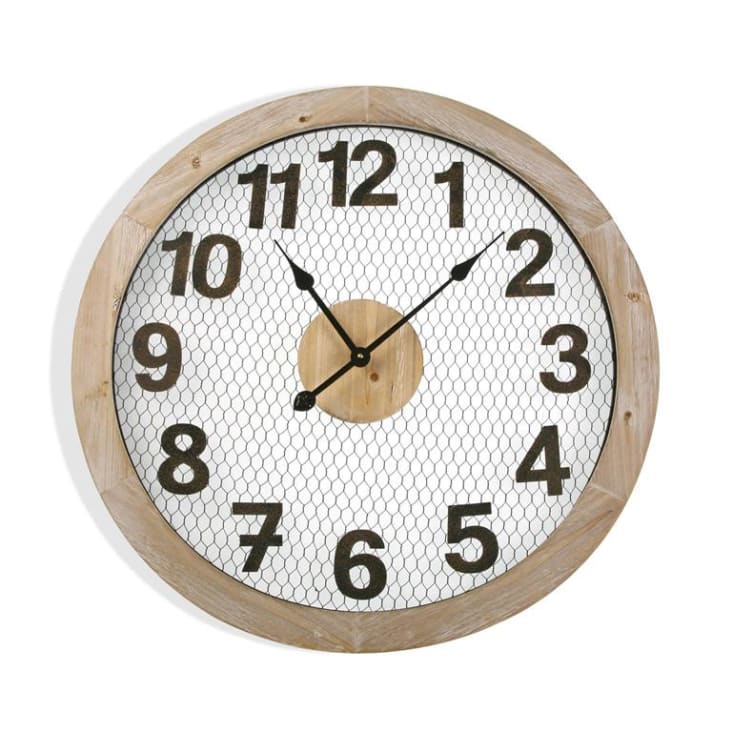 Reloj de pared estilo vintage en metal blanco y marrón Saldanha