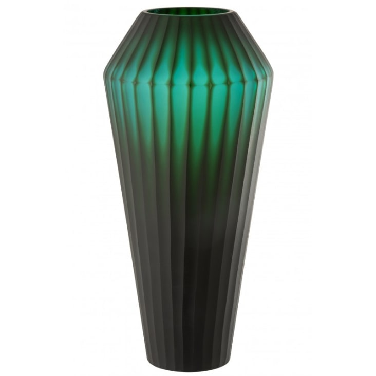 Vase en verre vert H43cm