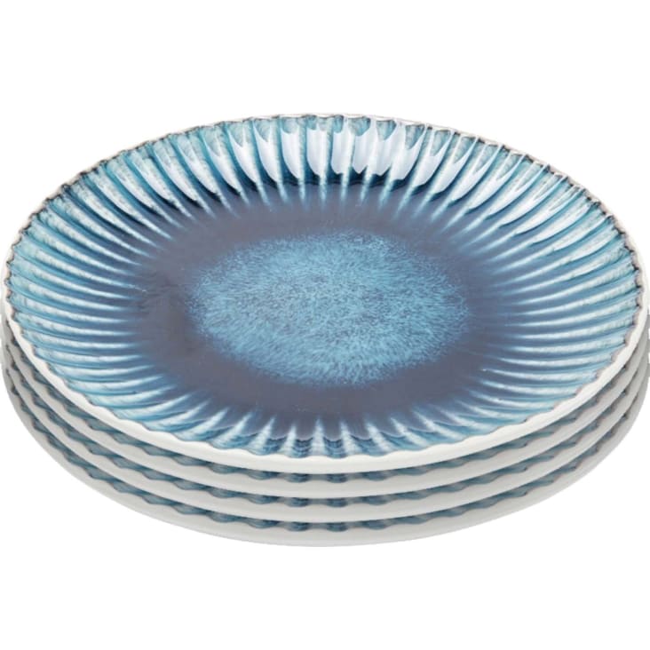 Assiette en grès bleu D21 - Lot de 4 Mustique