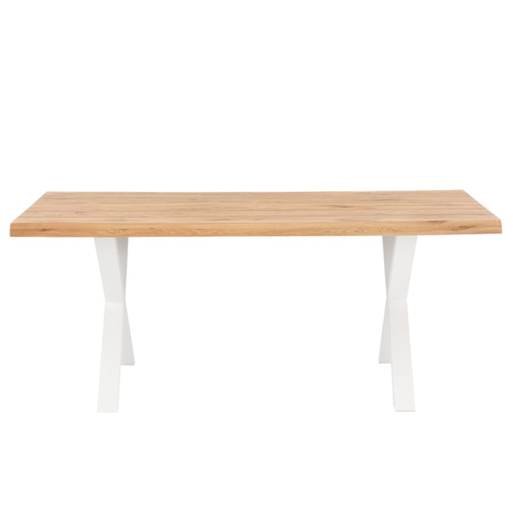 Mesa Comedor 140x90cm, Blanco, Patas de madera