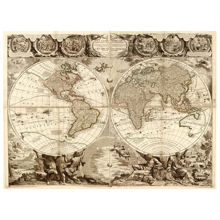 Tableau cartographie ancienne carte No. 63 40x50cm