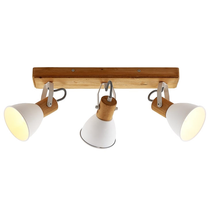 Plafonnier LED rond en bois de style nordique ø47 cm MAD