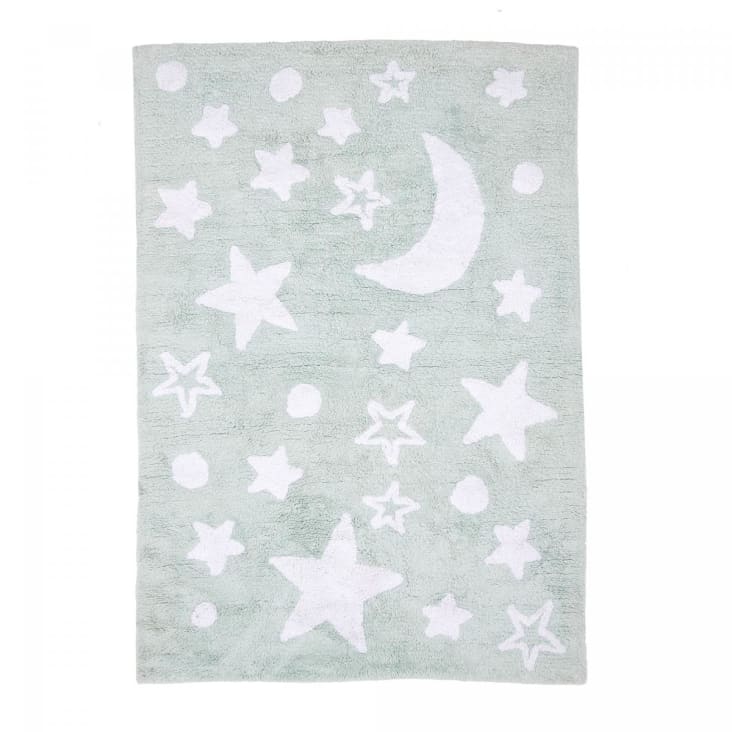 LIVONE Tapis enfant Kids love Rugs nuage rond gris argenté/blanc