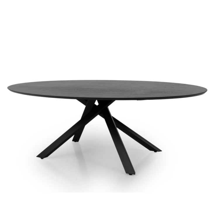 Table salle à manger ovale noire 240 x 104 cm - Jalesko