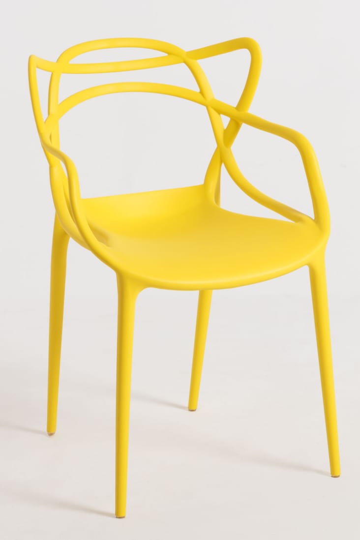 Pack 2 sillas color amarillo en polipropileno