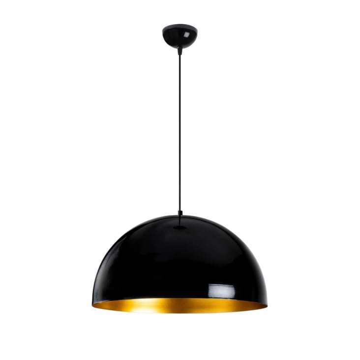 Lámpara de mesa inteligente negra con cristal dorado y ahumado con WiFi A60  - Zuzanna