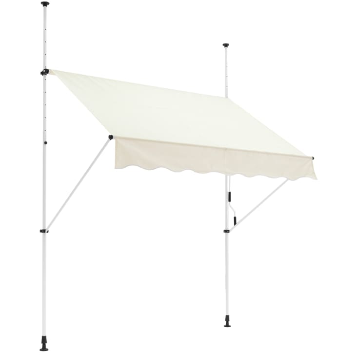 Tenda da Sole Avvolgibile 300cm, Tendalino Parasole Retrattile Manuale  Regolabile in Altezza con Manovella, Grigio