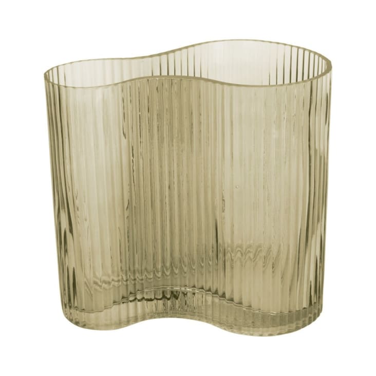 Vase allure wave verre vert