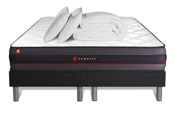 Pack matelas 160x200 double sommiers oreiller couette