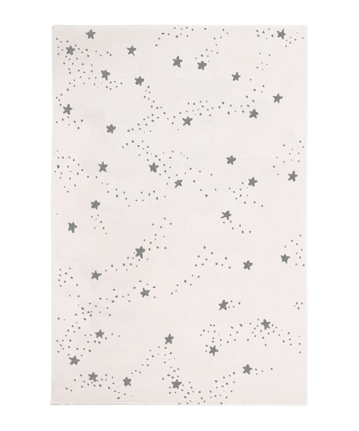Alfombra infantil constelación de estrellas gris 80x150, oeko-tex®