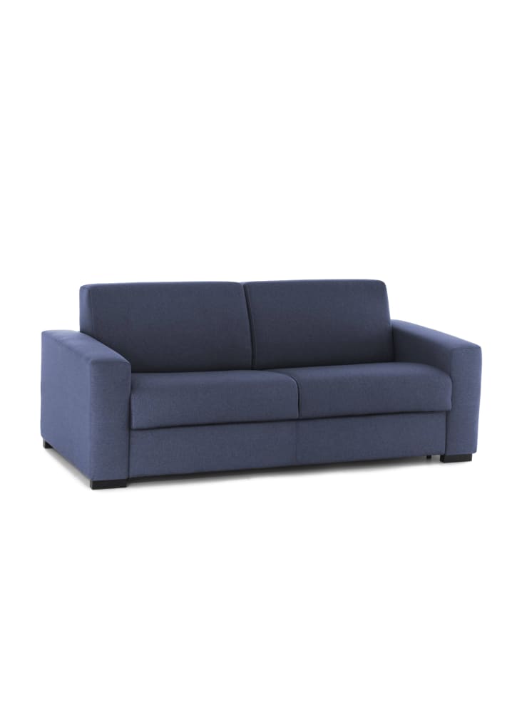 Canapé lit 2 places en tissu bleu