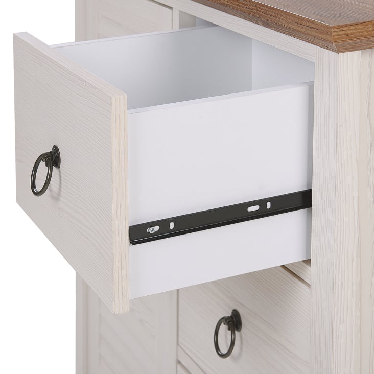 Credenza a 3 cassetti bianco crema e legno KIRKLAND Maisons du Monde