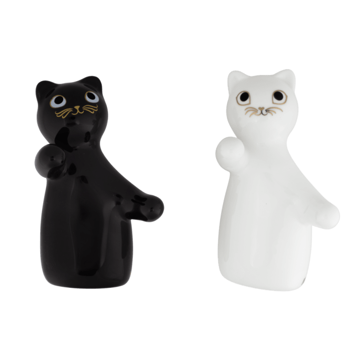 Pylones Saliera E Pepiera Hugcats In Porcellana – Design Gatti Che Si Abbracciano, Nero E Bianco, Lavabile In Lavastoviglie