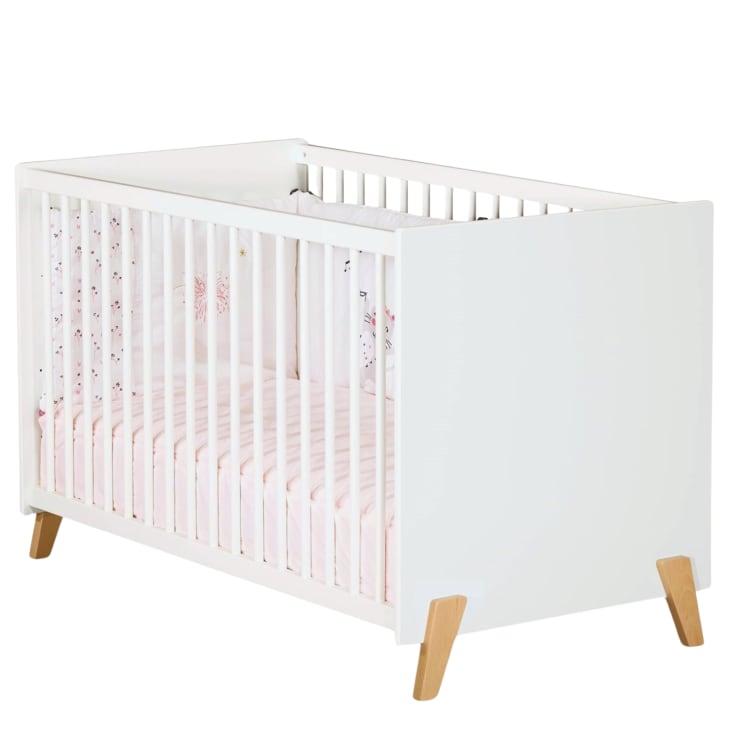 Lettino Baby Tany White 120x60cm - In Legno Di Pino Con Rete Regolabile 3 Livelli - Foto 9