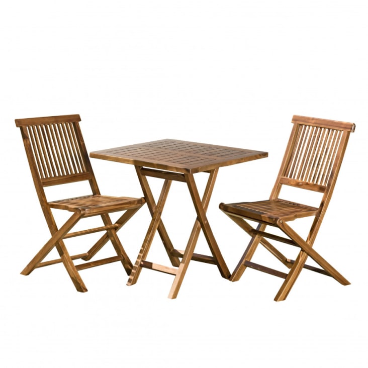 En bois, composé deux chaises pliantes, une table ainsi …