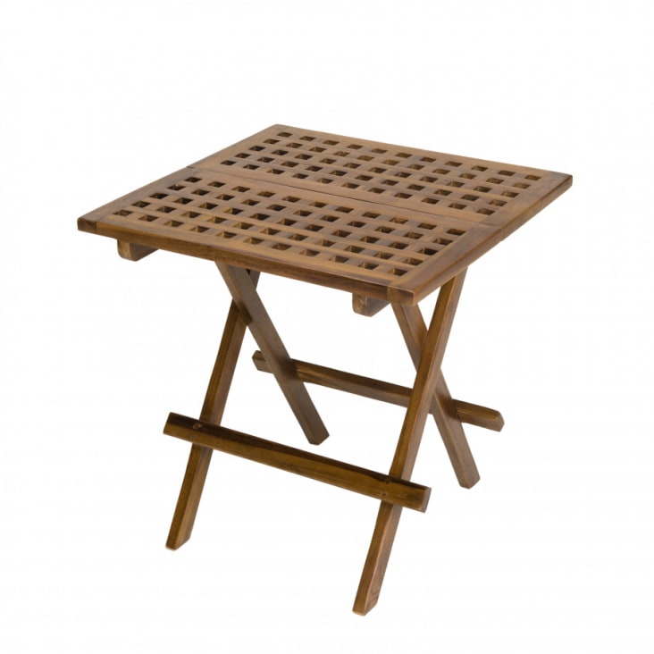 Mesa de centro plegable rectangular Pamir de madera reciclada – Decoclico