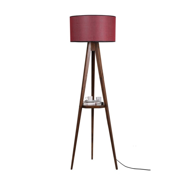 Lampada da Terra con Ripiano in Acciaio e Legno 36x36x165 cm – acquista su  Giordano Shop