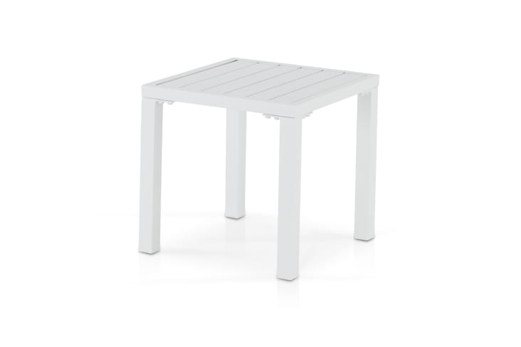 Table basse de jardin en aluminium blanc