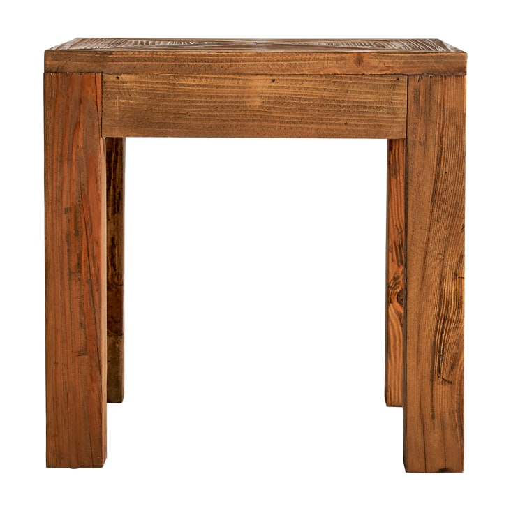 Mesa auxiliar de madera en marrón 50x50x50