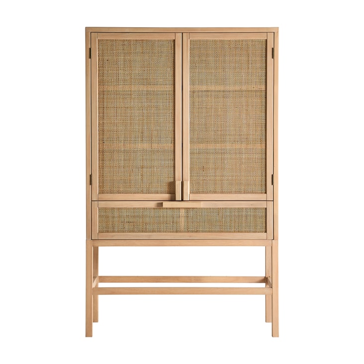 Armoire en bois de pin brun clair en 100x40x160 cm BRACKE | Maisons du ...