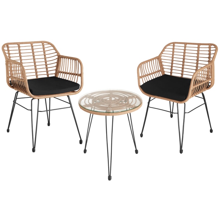 Rattan-Sitzgruppe Molfetta 2+1