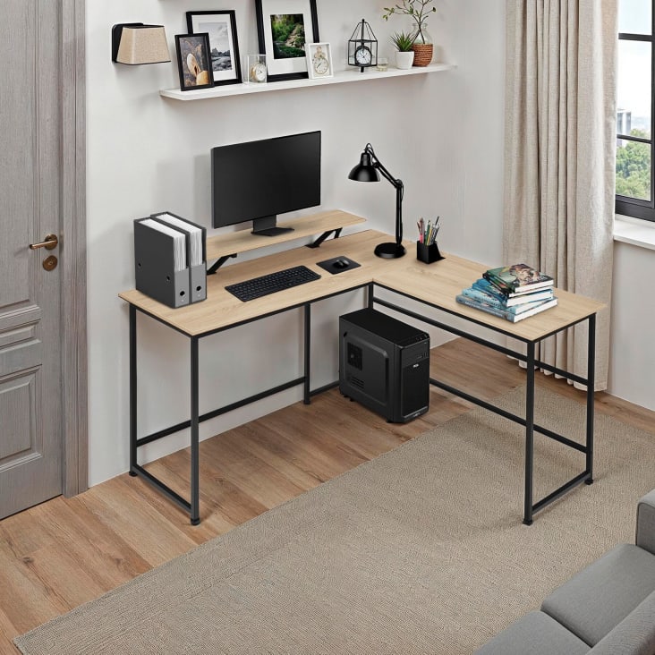 Scrivania Vanport Tectake - Design Industriale, Piano In Legno, Piedi Regolabili, Perfetta Per Home Office E Studio